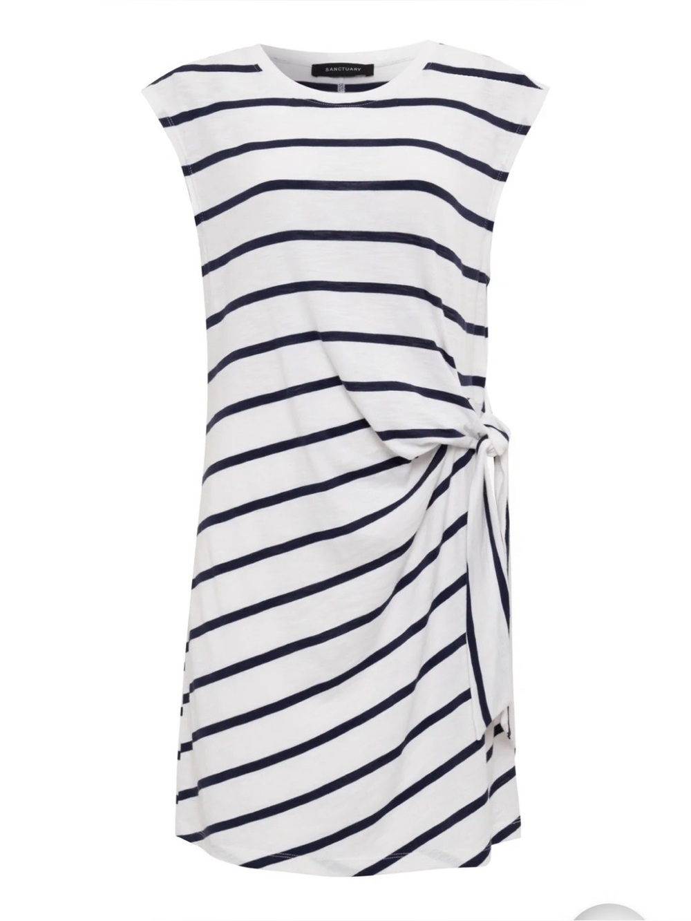 Sanctuary White and Navy Striped Side Knot Dress Size Small